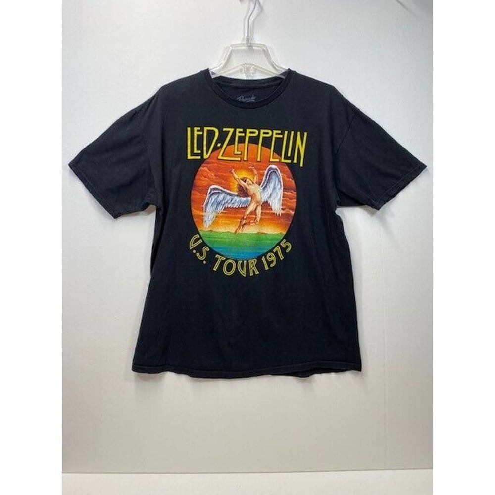 Led Zeppelin Shirt Black US Tour 1975 Adult XL Bravado‎ Brand
